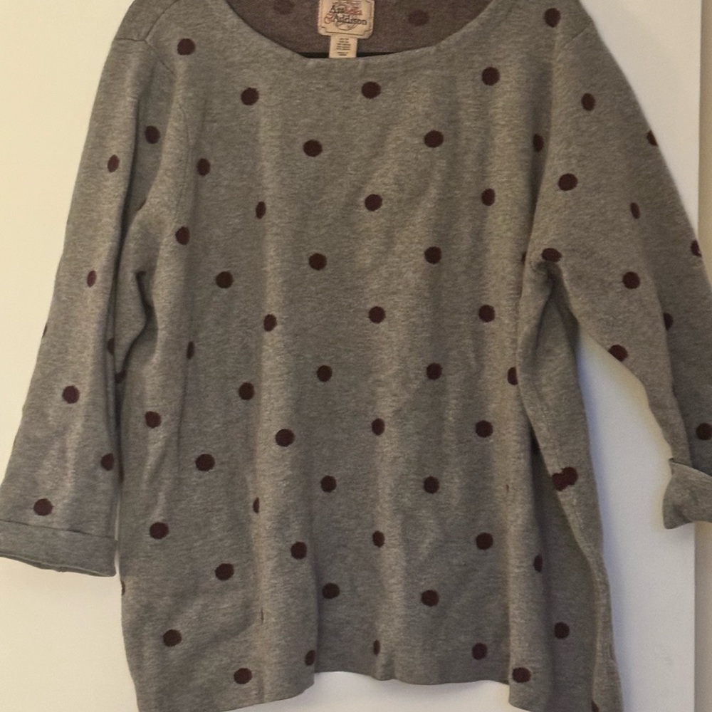 Polka Dot Crew Neck Sweater